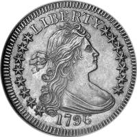 (1796) Монета США 1796 год 25 центов  1. Малый орёл Серебро Ag 892  UNC