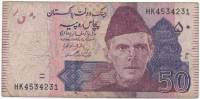 (2016) Банкнота Пакистан 2016 год 50 рупий "Мухаммад Али Джинна"   VF