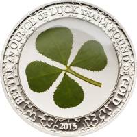 (№2015) Монета Палау 2015 год 5 Dollars (Four Leaf Clover (Better an Ounce of Luck Than a Pound of G