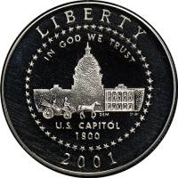(2001p) Монета США 2001 год 50 центов   Конгресс США. 200 лет Медь-Никель  PROOF