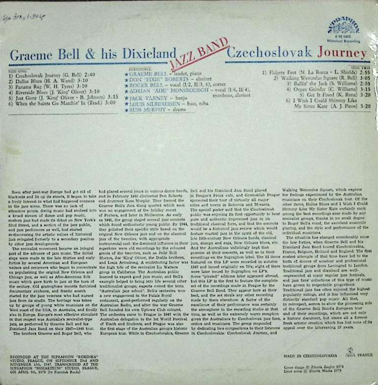 Пластинка виниловая , Jazz Band Supraphon 300 мм. Excellent