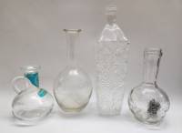 Штофы бутылка ваза кувшинчик без пробок (4 штуки) стекло 