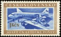 (1953-068) Марка Чехословакия "Самолёт ИЛ-12"   Транспорт II Θ