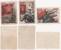 1938-09 11 15 Серия Набор марок 3 шт СССР  20 лет Красной Армии и ВМФ II O