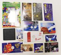 Набор тематических альбомов-планшетов и блистеров для монет, 14 штук, Сет№3 (см. фото)