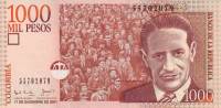 (,) Банкнота Колумбия 2001 год 1 000 песо "Хорхе Эльесер Гайтан"   UNC