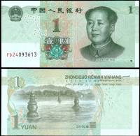Буква-Буква-Цифра-Цифра в номере Банкнота Китай 2019 год 1 юань Мао Цзэдун   UNC