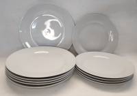 Тарелки 11 шт диаметр 23, 27 см столовые обеденные белые без рисунка