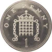 (№2008km986b) Монета Великобритания 2008 год 1 Penny (Венчает Решетку - Серебро)