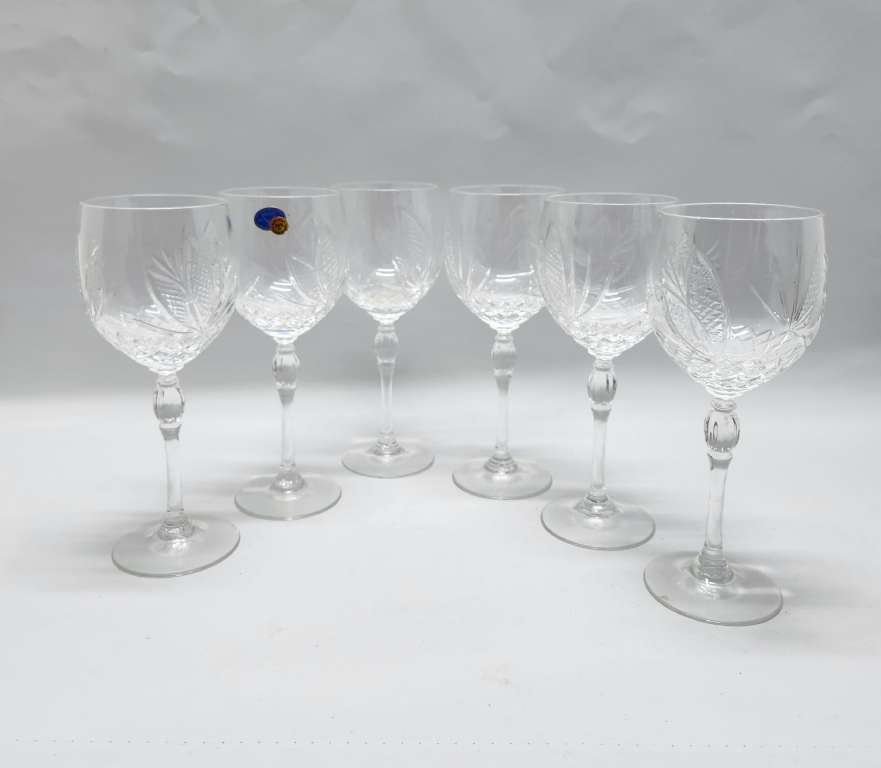 Бокалы 6 шт хрусталь стеклозавод Неман Ручная работа
