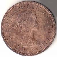 (1956) Монета Новая Зеландия 1956 год 1 пенни "Елизавета II"  Бронза  VF
