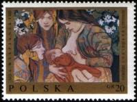 (1969-044) Марка Польша "Материнство (С. Выспяньский)"   Живопись Польши I Θ