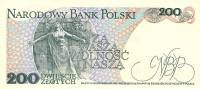 (1976) Банкнота Польша 1988 год 200 злотых "Ярослав Домбровский"   UNC