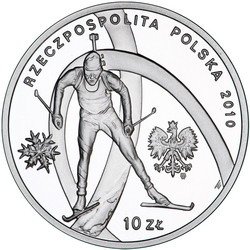 2010 Монета Польша 2010 год 10 злотых XXI Зимняя Олимпиада Ванкувер 2010  Серебро Ag 925  PROOF