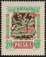 (1955-021) Марка Польша "Краковский Лайконик (Коричнево-зеленая)" , III Θ