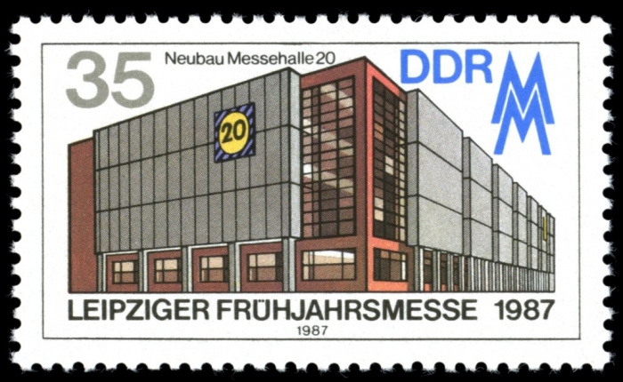 (1987-023) Марка Германия (ГДР) &quot;Выставочный зал&quot;    Ярмарка, Лейпциг II Θ