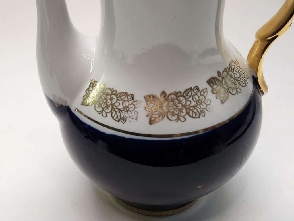 Кофейник кобальт позолота Полонное