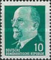 (1961-040) Марка Германия (ГДР) "Вальтер Ульбрихт"  зеленая  Председатель Гос. совета II Θ