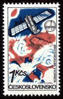 (1980-019) Марка Чехословакия "Спутниковая карта погоды"    Интеркосмос. Космические исследования II