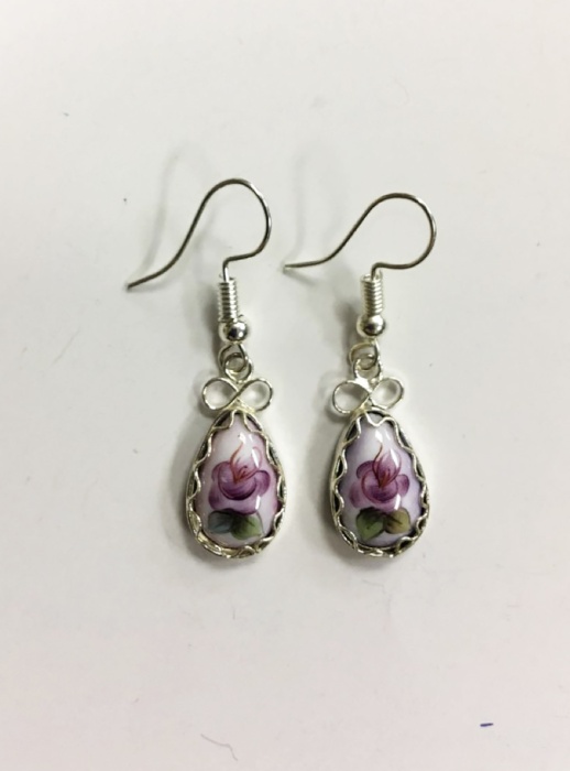 Серьги "Финифть", серебрение (сост. на фото)