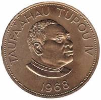 () Монета Тонга 1968 год 1 паанга ""  Медь-Никель  UNC