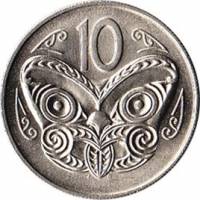 (№1970km41.1) Монета Новая Зеландия 1970 год 10 Cents