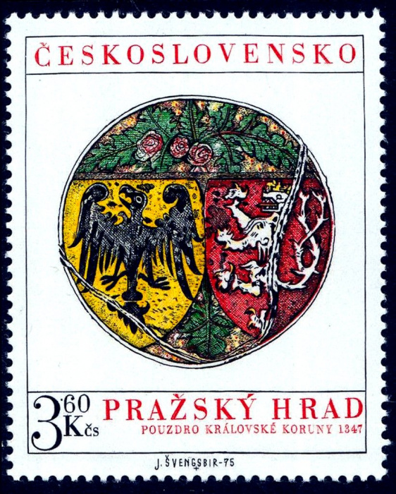 (1975-059) Марка Чехословакия &quot;Королевская шкатулка&quot; ,  III Θ