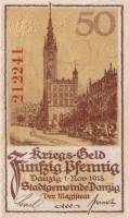 (№1918P-9) Банкнота Данциг 1918 год "50 Pfennige"