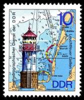 (1975-038) Марка Германия (ГДР) "Моль огненная "    Маяки III Θ