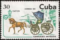 (1981-047) Марка Куба "Фаэтон"    Конные экипажи III Θ