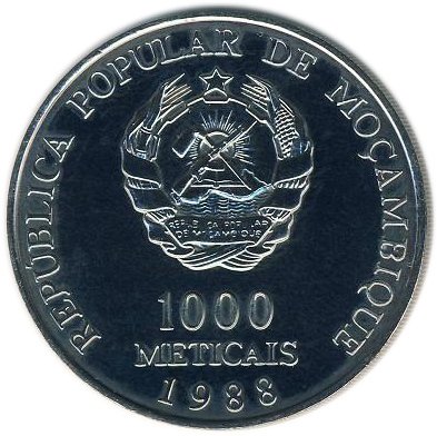(1988) Монета Мозамбик 1988 год 1000 метикалов &quot;Визит папы Иоанна Павла II&quot;  Медь-Никель  UNC