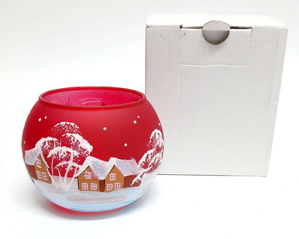 Подсвечник, цветное стекло, ручная роспись, Австрия, новый