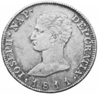 (№1809km541) Монета Испания 1809 год 10 Reales (Мадриде Короновали М - Ай,р-н)