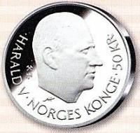 () Монета Норвегия 1995 год 500  ""   Биметалл (Серебро - Ниобиум)  UNC