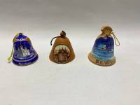 Сувенир колокольчик 3 шт Смоленск, Кострома, Беларусь
