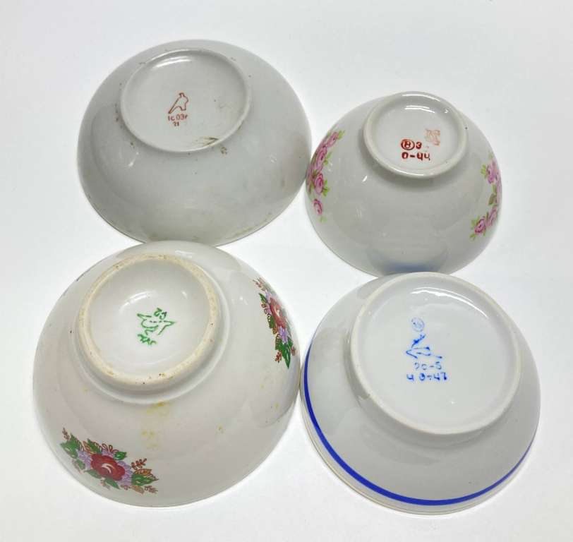 Салатники пиалы, фарфор, 4 шт