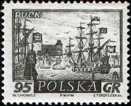 (1960-048) Марка Польша &quot;Пуцк&quot;   Исторические города №1 III Θ
