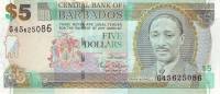 (№2007P-67a) Банкнота Барбадос 2007 год "5 Dollars" (Подписи: Williams)