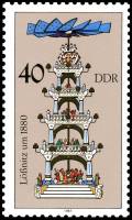 (1987-090) Марка Германия (ГДР) "Пирамида (5)"    Рождество III O
