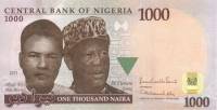 (2011) Банкнота Нигерия 2011 год 1 000 найра "Али Маи-Борну и Клемент Изонга" Бумага  UNC