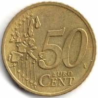 (2003) Монета Австрия 2003 год 50 центов  1. Старая карта ЕС Северное золото  UNC