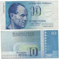 (1986) Банкнота Финляндия 1986 год 10 марок "Пааво Нурми" Holkeri - Puntila  VF