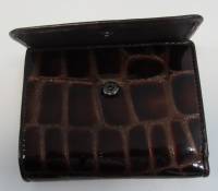 Портмоне женское "Wanlima", Натуральная кожа, 2 отделение на клепке с отсеками, Коричневое