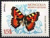 (1963-018) Марка Монголия "Крапивница"    Насекомые. Бабочки I Θ