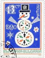 (1989-115) Марка Болгария "Снеговик"   Новый год III O
