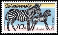 1976-048 Марка Чехословакия Зебра   Чехословацкое сафари II Θ