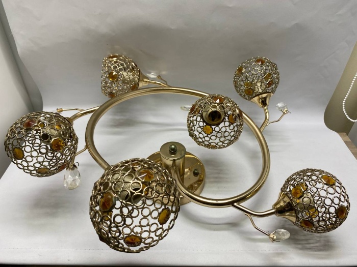 Люстра потолочная латунь 6 рожков СССР