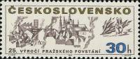 (1970-026) Марка Чехословакия "Пражское восстание"   25-летие Пражского восстания и освобождения Чех
