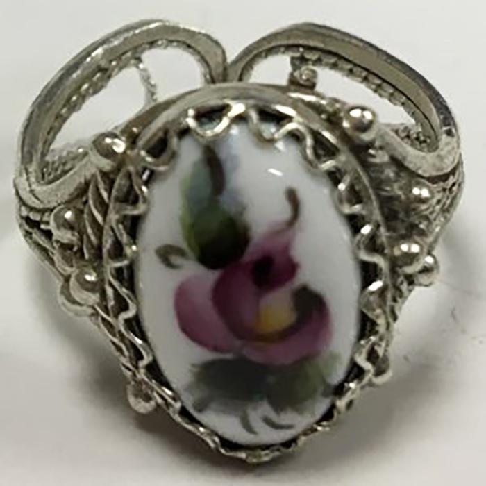 Перстень &quot;Финифть&quot;, серебрение (сост. на фото)