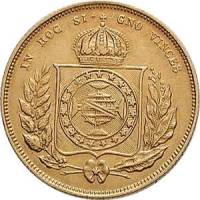 (№1854km470) Монета Бразилия 1854 год 5,000 Reacute;is